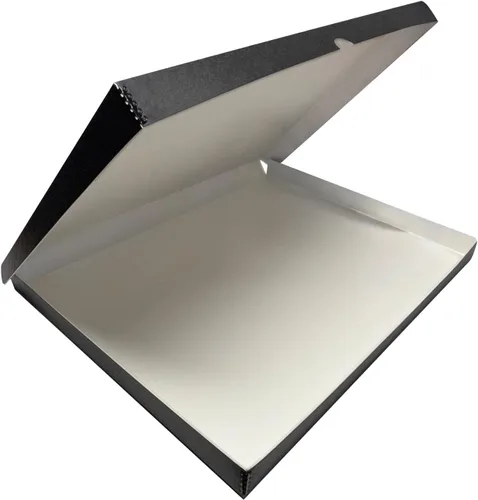 Vista 25 de Lineco Caja de almacenamiento de folio de archivo. Caja de almacenamiento con borde de metal, tapa de concha. 9.5 x 12.5 x 1.75 pulgadas.