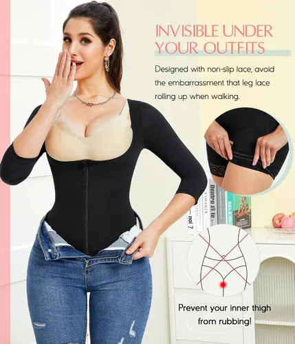 Vista 5 de MERYOSZ Fajas moldeadoras para mujer con control de abdomen, faja de entrenamiento de cintura, fajas colombianas, overol moldeador de cuerpo completo