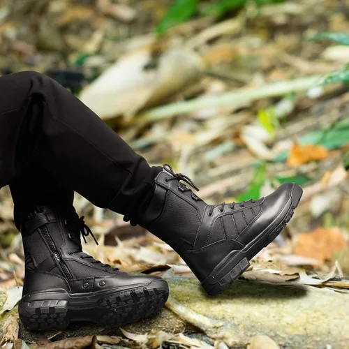 Vista 4 de Botas tácticas militares para hombre, botas de la jungla del ej