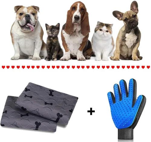 Vista 7 de Almohadillas lavables para orina de perros con guantes de aseo gratuitos, tapetes antideslizantes para perros con gran absorción de orina