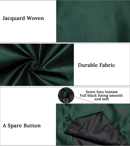 Vista 4 de DiBanGu Conjunto de chaleco y corbata de cachemira para hombre, 6 piezas de chaleco formal con pajarita preatada para esmoquin
