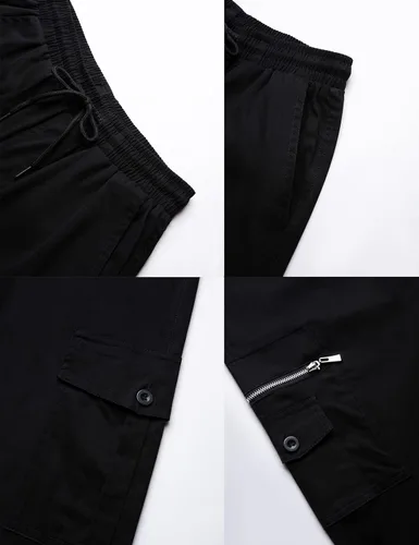 Vista 5 de THWEI Pantalones cargo para hombre, estilo casual, con cordón, atléticos, para deportes al aire libre