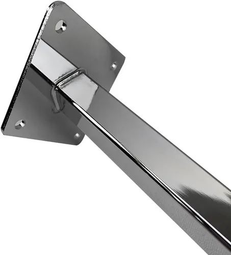 Vista 4 de Gancho de cascada de bola de cromo de 12 "para tubo cuadrado del sistema de montaje en pared