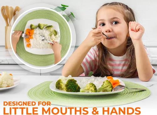 Vista 3 de Zulay Kitchen 4 utensilios para niños pequeños, juego de cubiertos de acero inoxidable para niños, tenedores seguros para niños y niños, borde liso