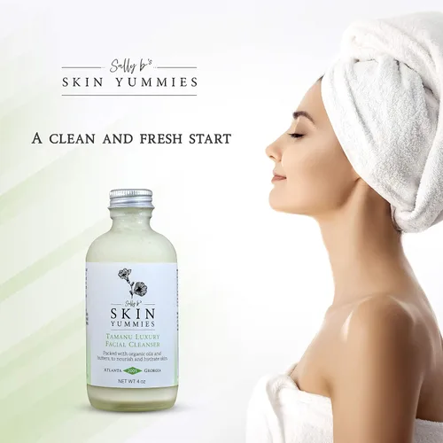 Vista 4 de Sally B's Tamanu - Limpiador facial de lujo, leche limpiadora para pieles sensibles/verificado por EWG, alivio del enrojecimiento, 4 onzas
