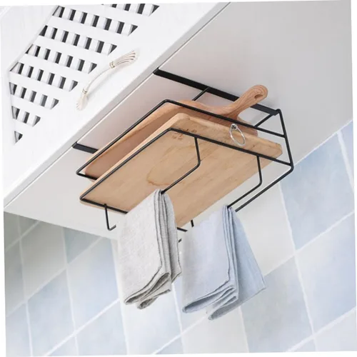 Vista 3 de BESTonZON Estante organizador de metal para colocar sobre la puerta, toallero, gabinetes de metal, cesta debajo del gabinete, tabla de cortar
