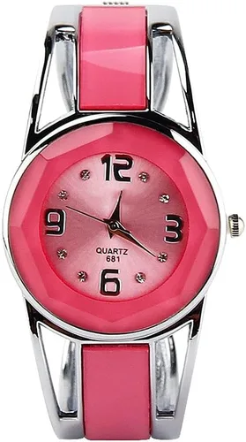 Vista 14 de ele ELEOPTION Reloj de pulsera para mujer, pulsera de cuarzo con esfera redonda de diamantes de imitación, correa de acero inoxidable, con caja