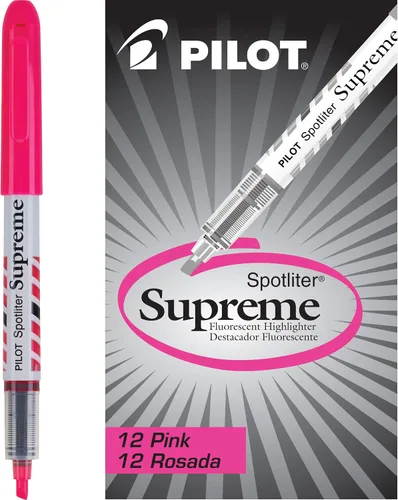Vista 6 de Pilot Spotliter Supreme - Resaltadores fluorescentes, punta de cincel, amarillo, paquete de 12 (16008)