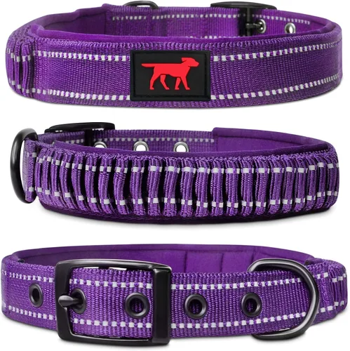 Vista 12 de Tuff Pupper Collar de perro resistente con asa Collar de nailon balístico resistente Collar de perro reflectante acolchado con hardware