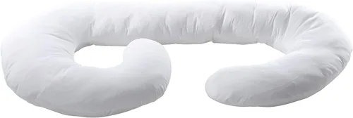 Vista 3 de Cheer Collection Funda de almohada blanca para almohada en forma de J