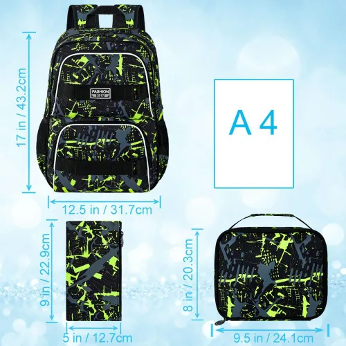 Vista 44 de Mochila para laptop, 16 pulgadas, bolsa escolar y bolsa de almuerzo, mochilas resistentes al agua para adolescentes, niñas, mujeres, estudiantes