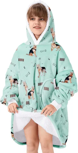 Vista 20 de Zando Manta con Capucha Ponible Manta para Niños y Adultos Manta Cómoda con Capucha Sudadera de Gran Tamaño Sherpa Forro Polar