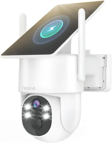 Vista 9 de Noorio Cámara solar inalámbrica para exteriores, audio bidireccional