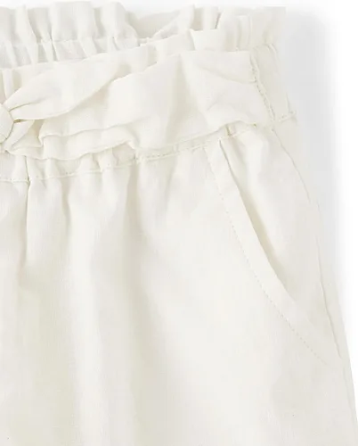 Vista 3 de Gymboree Girls' and Toddler Tie Front Linen Shorts