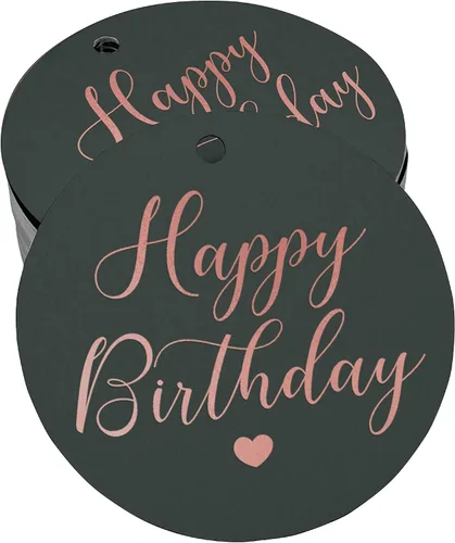 Vista 62 de Etiqueta de papel para colgar con texto en inglés «Happy Birthday» (50 unidades)