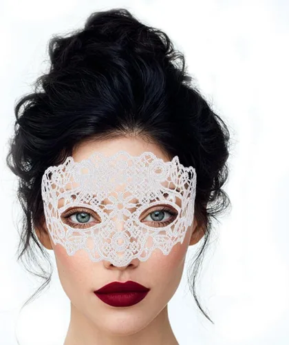 Vista 9 de Nicute Máscara de encaje para mascarada, máscaras negras de Halloween, máscara veneciana de fiesta para mujer Negro