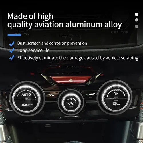 Vista 3 de Cubierta de anillo exterior para perilla de control de clima de Subaru CA, interruptor de control de volumen para Subaru Forester 2019-2024