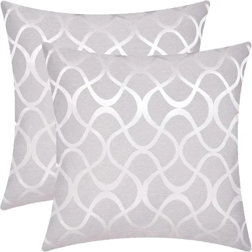 Vista 9 de CaliTime Juego de 2 fundas de almohada modernas, brillantes y opacos, con forma de onda, geométricas abstractas, para sofá, cama, sofá, decoración