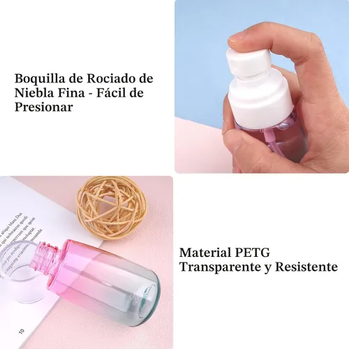 Vista 5 de Cosywell Botella de spray de viaje aprobada por la TSA de 2oz 60ml, paquete de 3, a prueba de fugas, nebulización fina, botella de spray de plástico