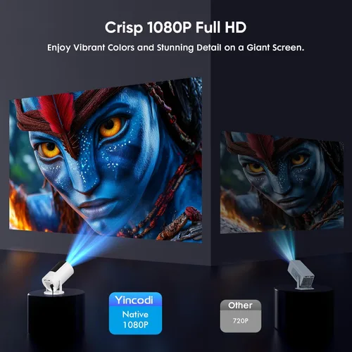 Vista 13 de [Aplicaciones integradas y Keystone automático] Mini proyector, proyector portátil con WiFi 6 y Bluetooth 5.2, proyector inteligente nativo 1080P