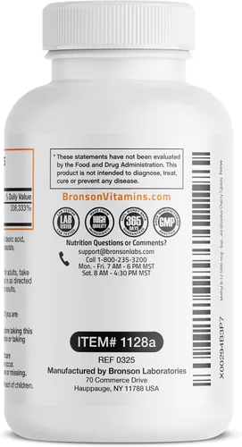 Vista 5 de Bronson Metil B12 5000 mcg Vitamina B12 Metilcobalamina Energía y Apoyo Cerebral 60 Pastillas