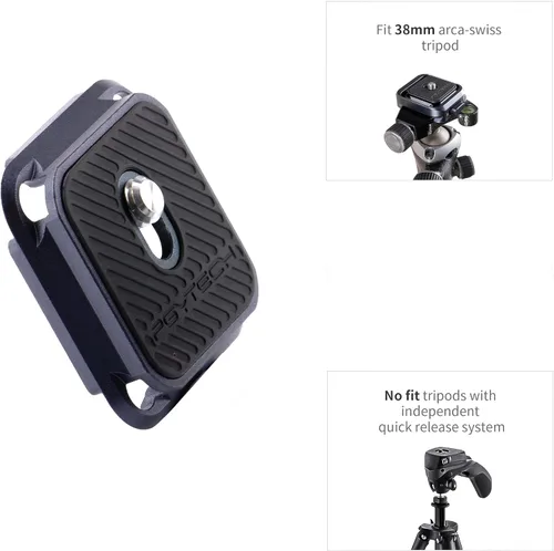 Vista 8 de PGYTECH 2 piezas de placas de liberación rápida tipo Arca, interruptor de repuesto entre trípode, monopie, deslizante, compatible con Arca Swiss