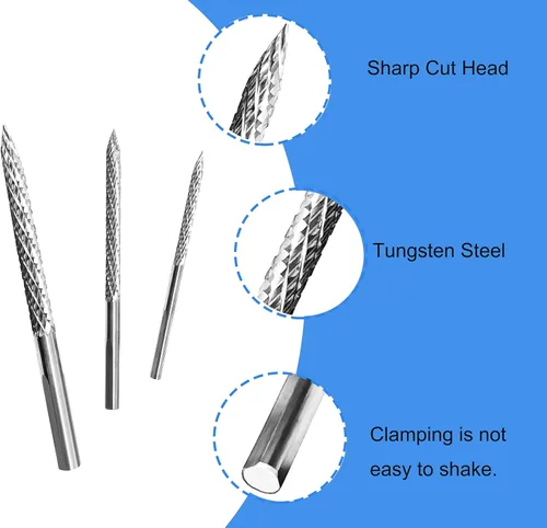 Vista 3 de Juego de brocas de carburo y escariador para reparación de neumáticos (paquete de 3) - 3 tamaños (3mm/4.5mm/6mm) para reparación de pinchazos