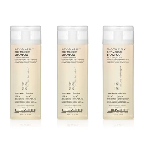 Vista 9 de Giovanni Smooth As Silk™ Champú de humedad profunda- 2 fl oz Apple + Aloe Extracts, Calms Frizz, Wash & Go, Lauryl & Laureth Sulfate Free