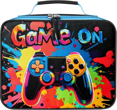 Vista 7 de Lonchera para niños, bonita bolsa de almuerzo aislada para niños, lonchera escolar impermeable, regalo para adolescentes y adultos, bolsa