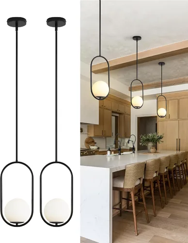 Vista 15 de Yunnix Lámparas colgantes para isla de cocina, lámparas colgantes, moderna lámpara colgante de cristal de bronce champán, lámpara de mediados
