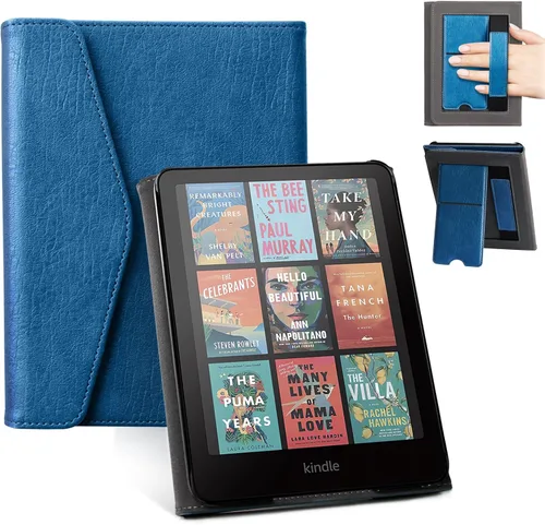 Vista 13 de CoBak Funda prémium para Kindle Paperwhite y Kindle Colorsoft de 7 pulgadas y Hanvon con correa de mano, encendido y apagado automático, elegante