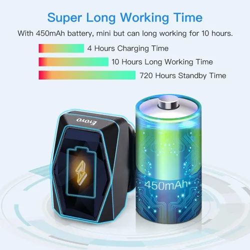 Vista 6 de Eyoyo Escáner de código de barras de anillo portátil Bluetooth 1D, lector de código de barras portátil con conexión inalámbrica y USB de 2.4 GHz