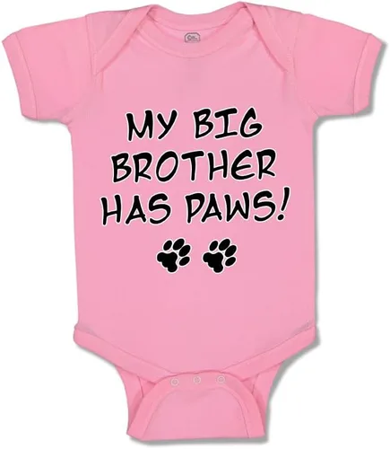 Vista 17 de Baby Bodysuit My Big Brother Has Paws Dog Lover Pet Boy & Girl Baby Clothes Solo un diseño blanco