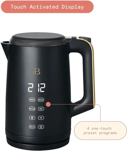 Vista 4 de Hervidor eléctrico 1.7L 1500W con pantalla activada por tacto, control de temperatura programable, 4 ajustes de té preestablecidos, apagado