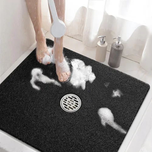 Vista 8 de HITSLAM - Tapete cuadrado para ducha, de 24 x 24 pulgadas, tapete de baño antideslizante para bañera, tapetes de baño de alcachofa de PVC suave