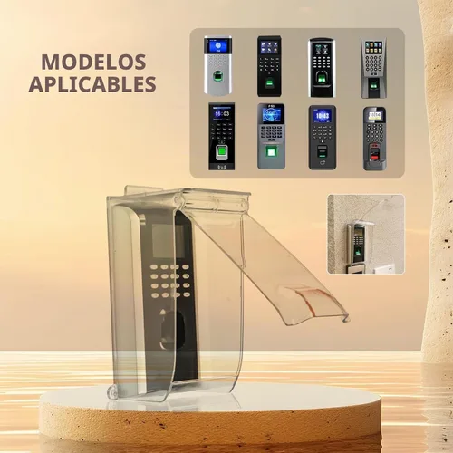 Vista 6 de Cubierta impermeable para teclado de puerta, tapa abatible transparente, cubierta impermeable para timbre de puerta, resistente a la intemperie