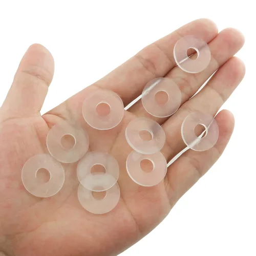 Vista 5 de 20 juntas planas de vinilo transparente, tornillos de plástico, espaciadores de repuesto para manijas de puerta de ducha de vidrio, barras