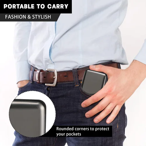 Vista 6 de 12 piezas de bloqueo RFID para tarjetas de crédito, mini cartera delgada de aluminio de metal, protector de tarjeta de crédito, funda rígida
