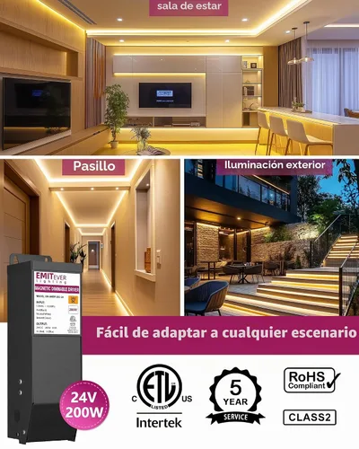 Vista 6 de EMITEVER Controlador LED magnético regulable de 200 W, fuente de alimentación magnética de transformador de 24 V, 120 VCA a 24 VCC, compatible