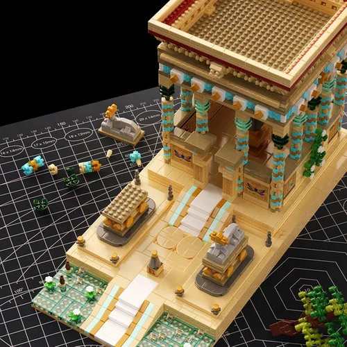 Vista 5 de 2105PCS Micro Ladrillos Antiguo Egipto Philae Temple Modelo Bloques