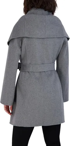 Vista 3 de TAHARI Women's Double Face Wool Blend Wrap Coat with Oversized Collar