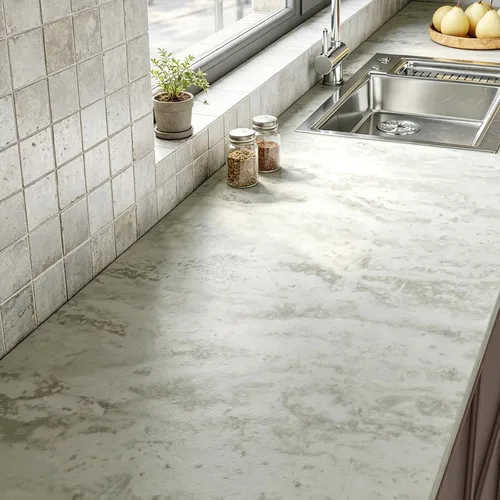 Vista 2 de Livelynine Papel tapiz de textura de hormigón autoadhesivo para dormitorio, color blanco, crema, beige, lavado, cemento, texturizado, vinilo
