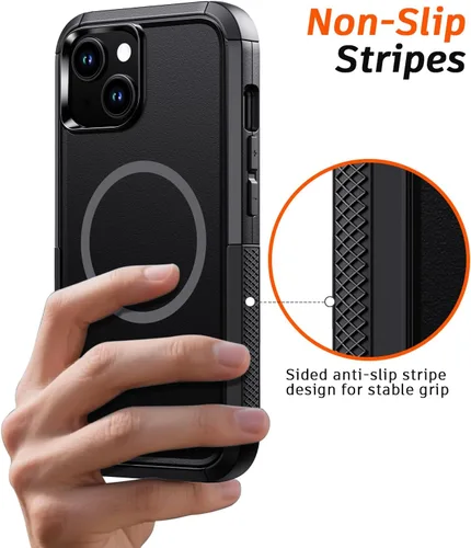 Vista 5 de Diverbox Funda para iPhone 13 [compatible con MagSafe] [con protector de pantalla] [a prueba de golpes] [a prueba de caídas] Funda de protección