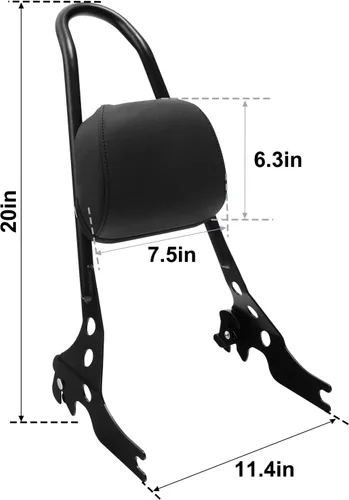 Vista 2 de TCT-MOTORPARTS Respaldo de barra Sissy desmontable negro apto para Harley Sportster XL 883 1200 Iron Roadster Low Custom Forty Eight 2004-2022