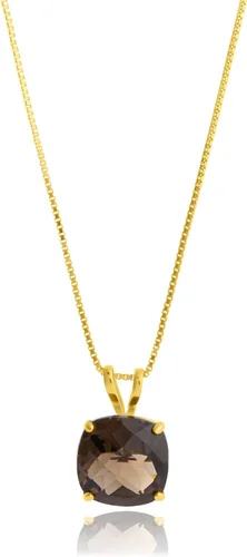 Vista 40 de MAX + STONE Cushion Cut Gemstone Necklace 8mm Solitaire Birthstone Necklace for Women Gemstone Pendant Necklaces with 18 inch Box Chain