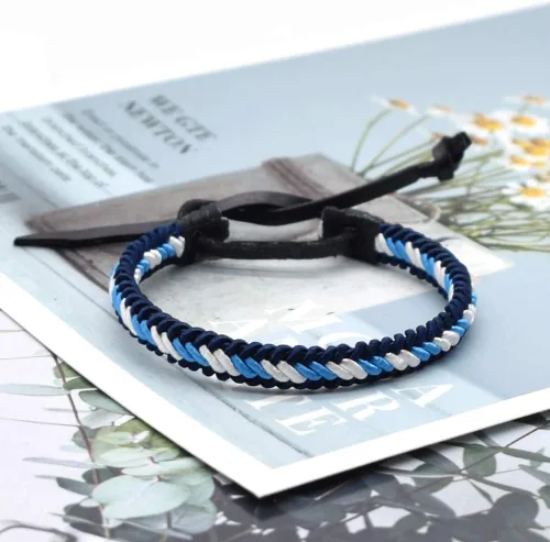 Vista 5 de BDM Pulsera de tela para hombre y mujer con la bandera de Argentina, pulsera ajustable a diferentes tamaños