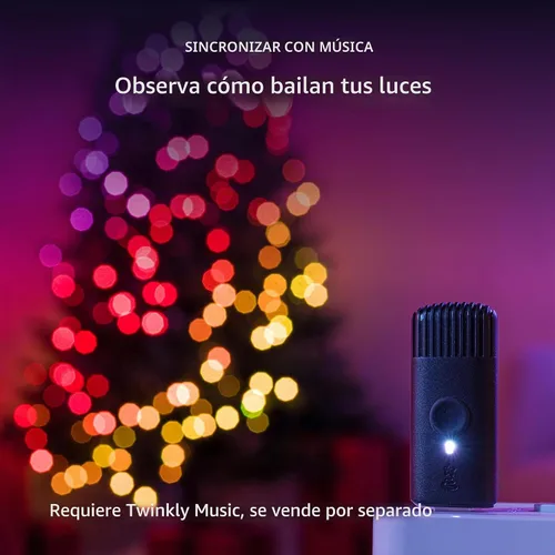 Vista 7 de Twinkly Strings 100 LED RGB, Cadena de luces LED para interiores y exteriores, Luces LED inteligentes, LEDs trazables, Compatibles con Alexa