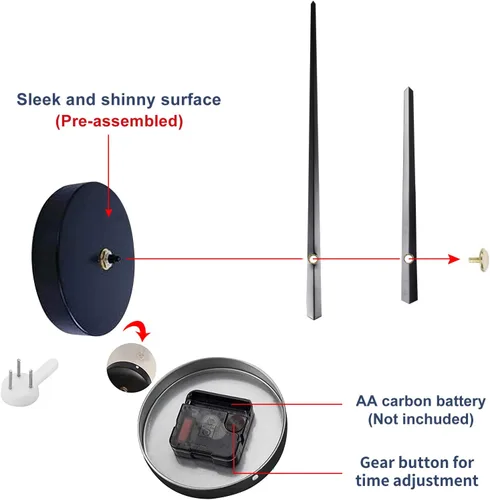 Vista 4 de AILILIFE Reloj de pared DIY de 20 a 28 pulgadas, 3D, sin marco, silencioso, sin tictac, moderno, funciona con pilas, para sala de estar, dormitorio