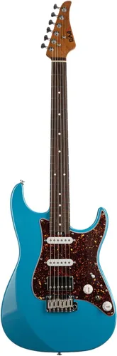 Vista 10 de EART Guitarras eléctricas de 6 cuerdas DMX-9TC Golpeador de tortuga roja Cuerpo sólido de caoba tostado y pastillas Alnico v Tonos versátiles