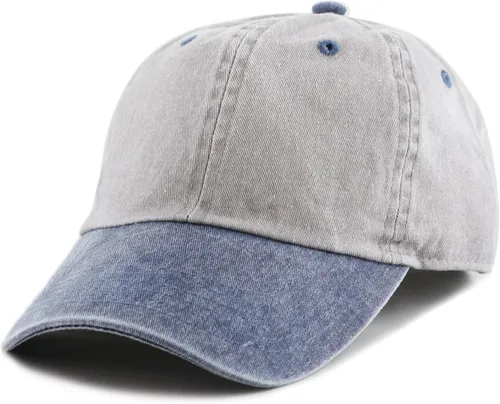 Vista 18 de The Hat Depot 100% algodón pigmento teñido de perfil bajo sombrero de papá seis panel casquillo 1. Negro.